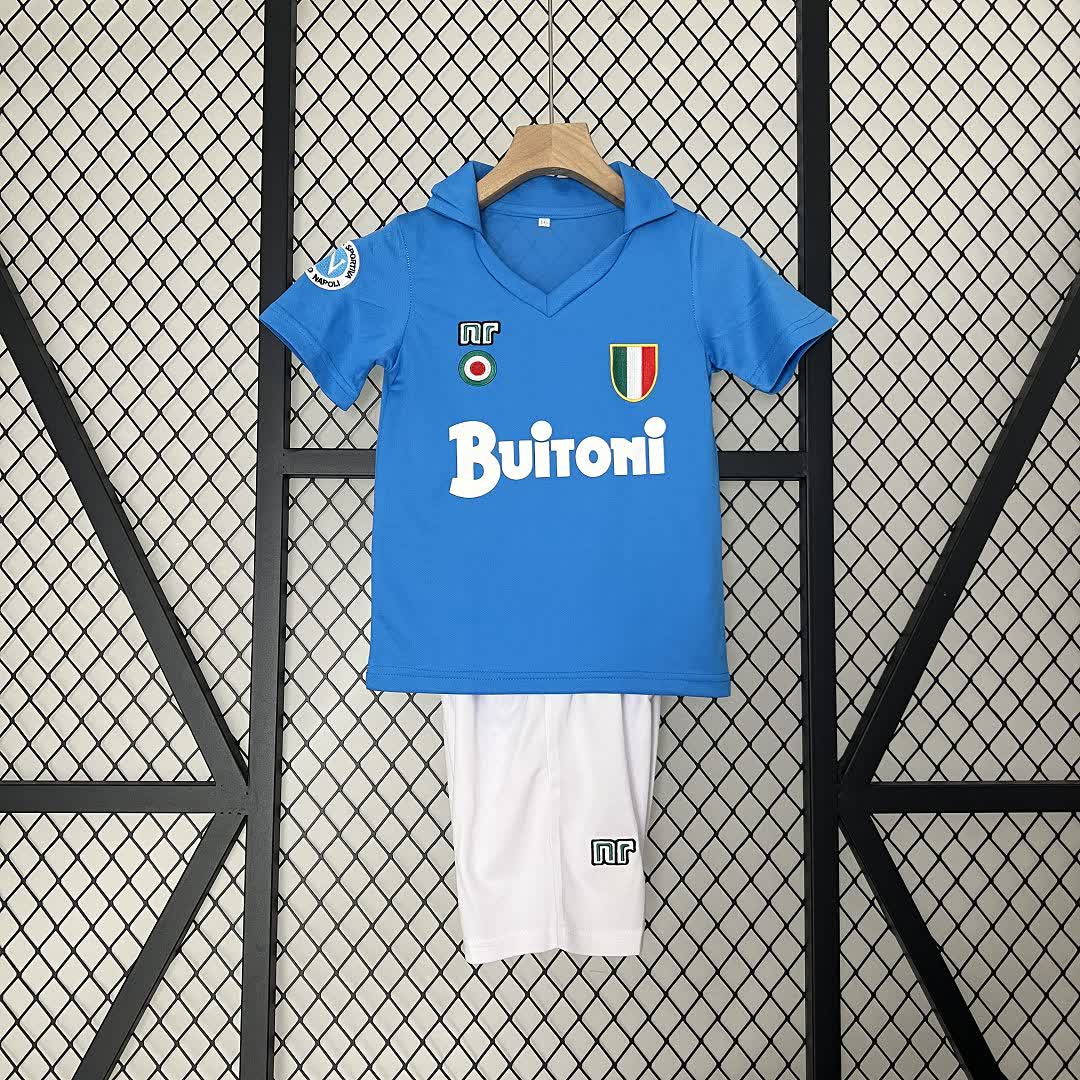 63f8d74c NAPOLI TITULAR 1987/88 RETRO KIT NIÑO - Imagen 1