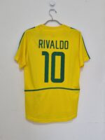 BRASIL TITULAR RETRO MUNDIAL 2002 RIVALDO #10 TALLA XL AJUSTADO (ideal para un L) - Imagen 2