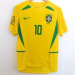 BRASIL TITULAR RETRO MUNDIAL 2002 RIVALDO #10 TALLA XL AJUSTADO (ideal para un L)
