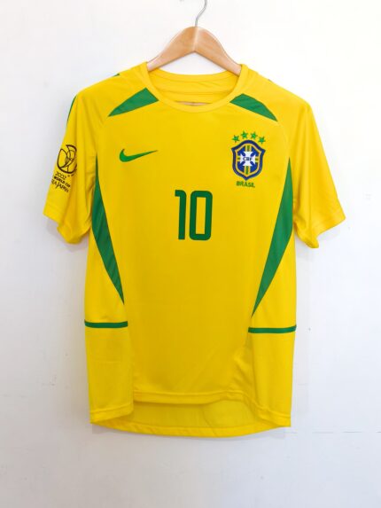 BRASIL TITULAR RETRO MUNDIAL 2002 RIVALDO #10 TALLA XL AJUSTADO (ideal para un L)