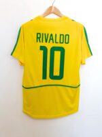 BRASIL TITULAR RETRO MUNDIAL 2002 RIVALDO #10 TALLA XL AJUSTADO (ideal para un L) - Imagen 2