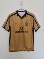 MANCHESTER UNITED 100th ANNIVERSARY REVERSIBLE BLANCO/DORADO RETRO 2001/02 TALLA L - Imagen 2