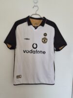 MANCHESTER UNITED 100th ANNIVERSARY REVERSIBLE BLANCO/DORADO RETRO 2001/02 TALLA L