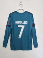 REAL MADRID TERCERA EQUIPACIÓN MANGA LARGA 2017/18 RONALDO 7 TALLA L - Imagen 2
