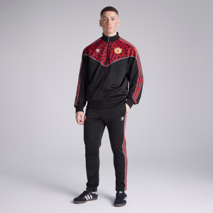 MANCHESTER JACKET SET NEGRO/ROJO RETRO BRING BACK 1991